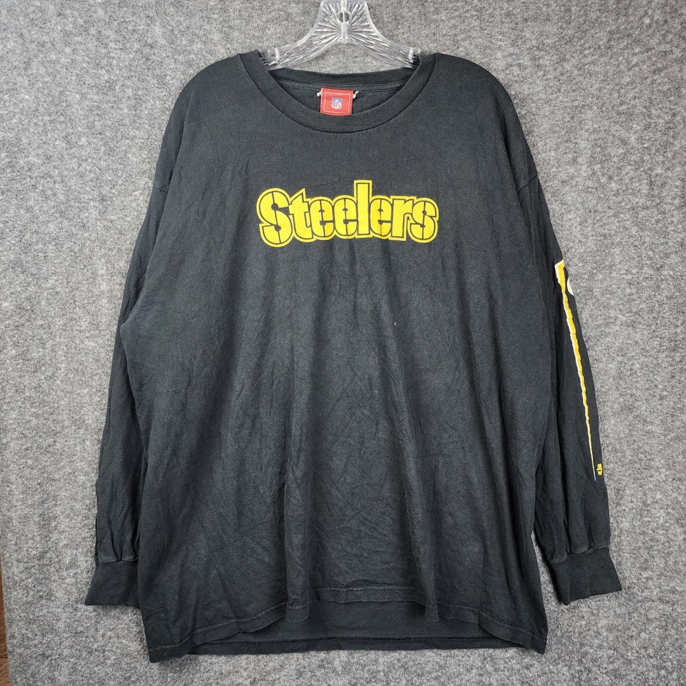 NFL Pittsburgh Steelers Long Sleeve Shirt Mens XL Black VF Imagewear Graphic Tee